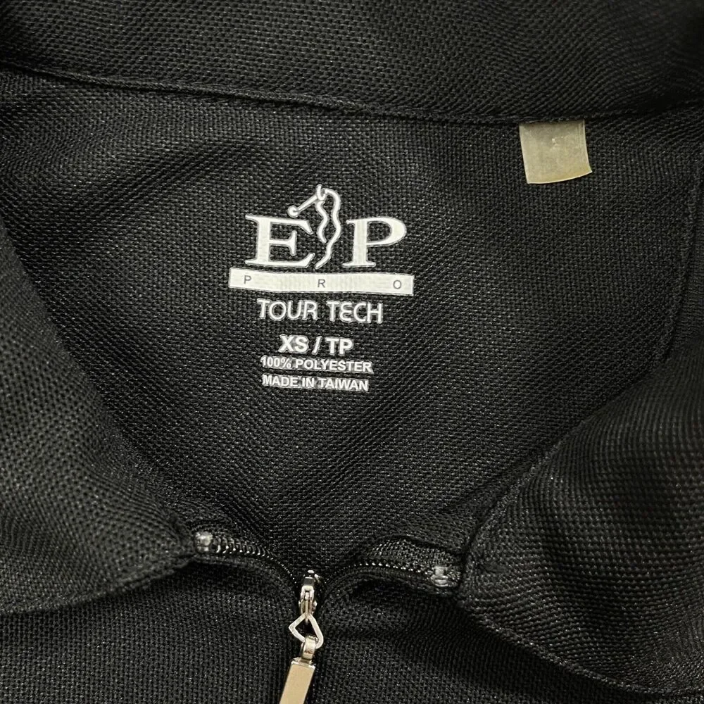 EP Pro XS Black whtie Sleeveless Vented Arms 1/4 Zip‎ 100% Polyester Tennis Golf